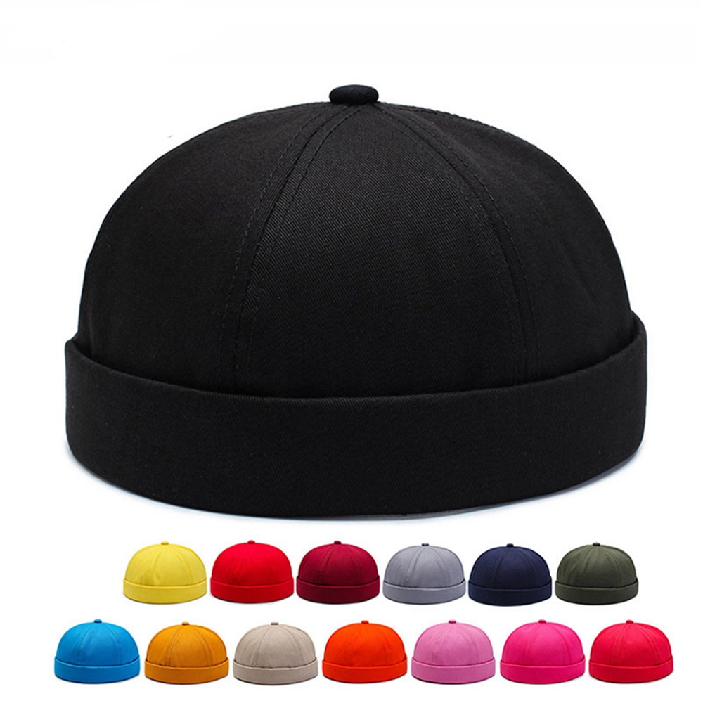 Neue Brimless Hütte Männer Docker Kappe Frauen Ausgestattet Kuppel Mütze Schädeldecke Sommer Hüfte hüpfen Deckel unisex Schurke Kappe Uhr Mütze