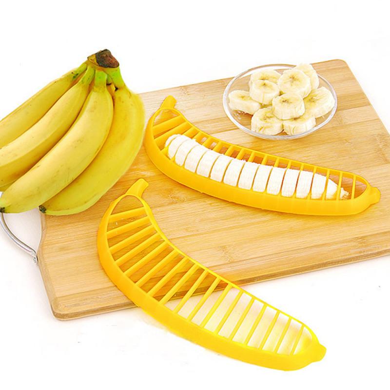 1Stck Banane Schneidemaschine Zerhacker Cutter Kunststoff Banane Machen Werkzeug Obst Wurst Getreide Cutter Kunststoff Banane Schneiden Werkzeuge