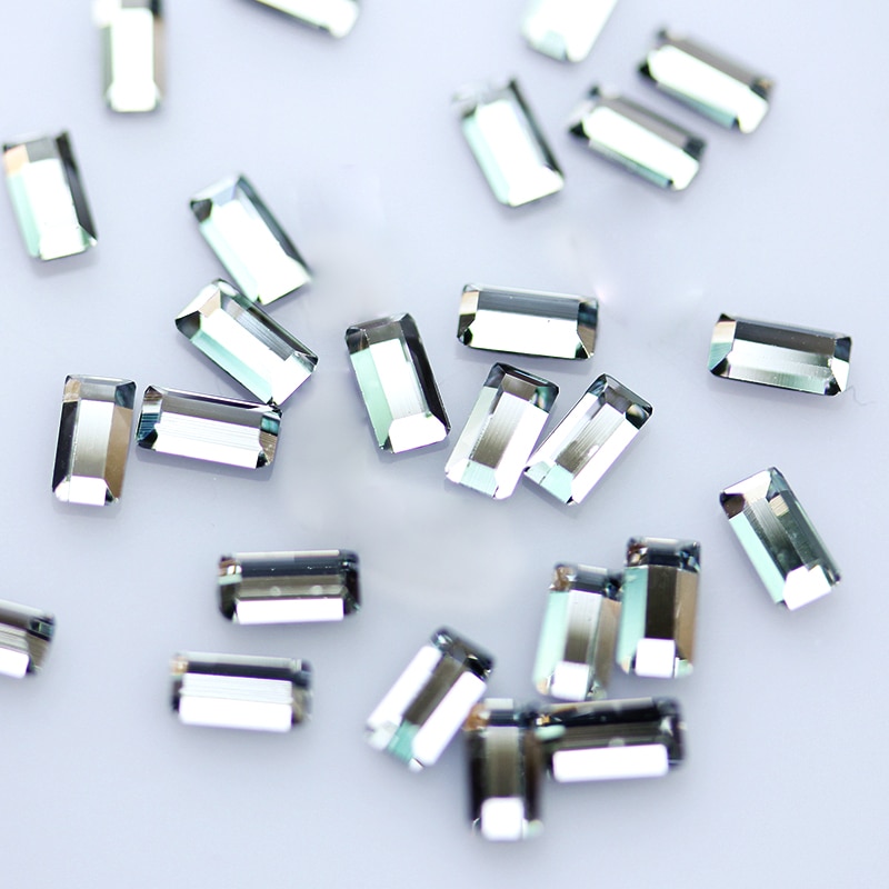 Nicht Hotfix Kristall Strass Für Nagel Kunst Dekoration 20 stücke Flache oben Rechteck Strass Steine DIY Nagel Kunst Dekorationen