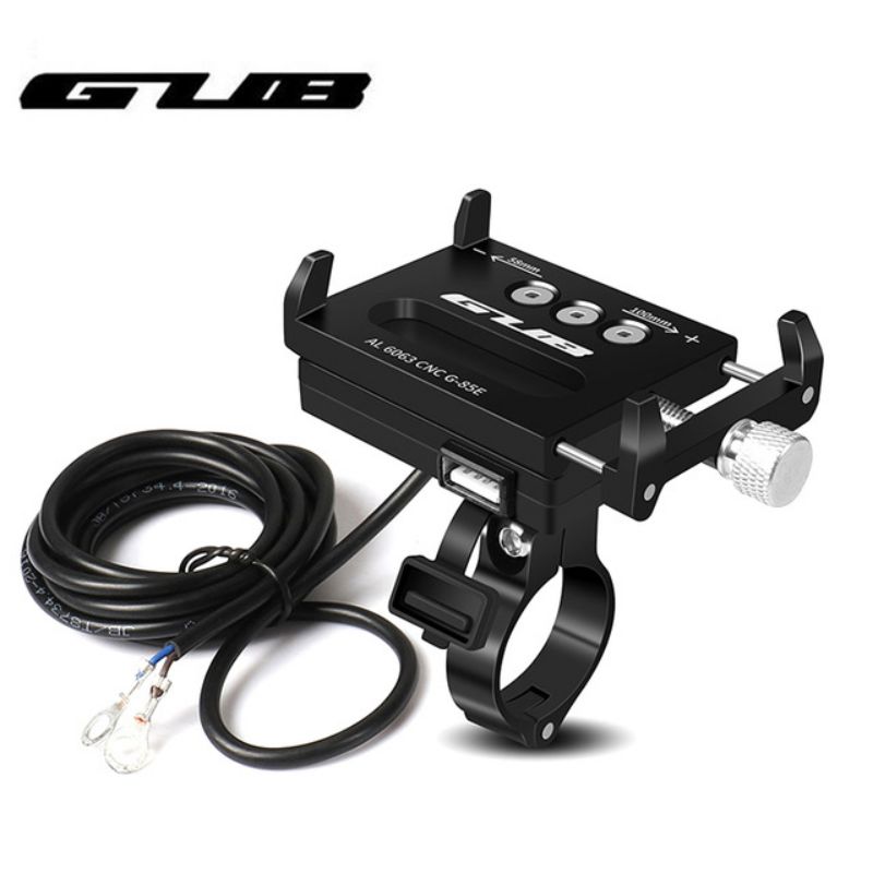 GUB G-85E Aluminium Telefon Halfter USB Aufladbare Motorrad Elektrische Fahrrad Telefon Montieren Unterstützung GPS