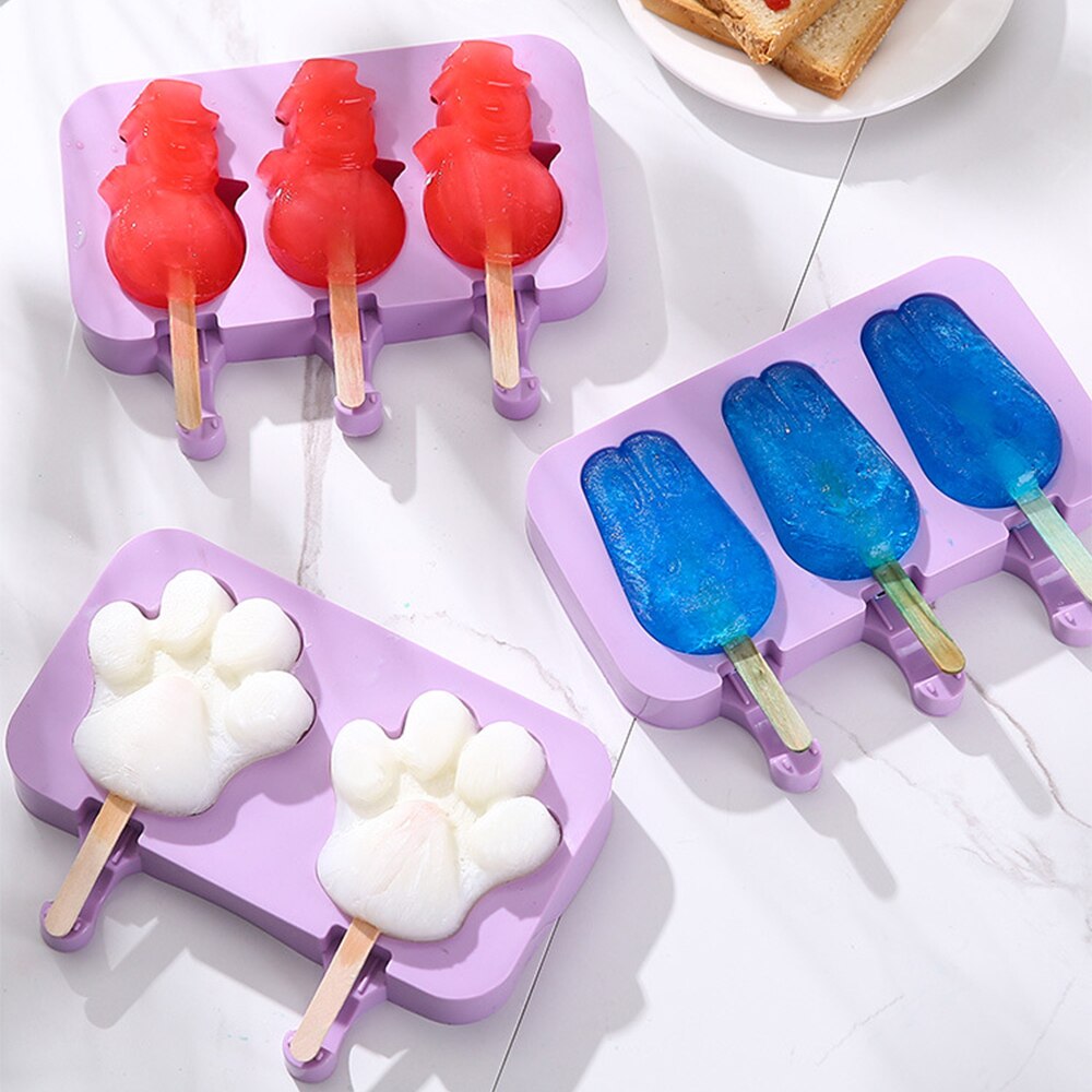 DIY Silikon Eis bilden Hausgemachte Lebensmittel Klasse Eis Würfel Tablett Eis Popsicle Hersteller Schimmel Mit Stock Küche Werkzeuge