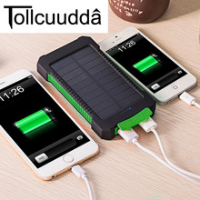 Wasserdicht 10000Mah Solar- Energie Bank Solar- Ladegerät Dual USB Energie Bank mit LED-Licht für iPhone 6 Plus Xiaomi praktisch