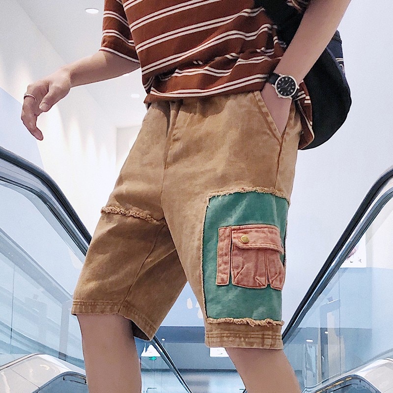 Neue Sommer kurze Hose Männer Nizza Jeans kurze Hose Männer Baumwolle Lässige Hüfte hüpfen Multi-Taschen Männer Baumwolle Denim kurze Hose hommes