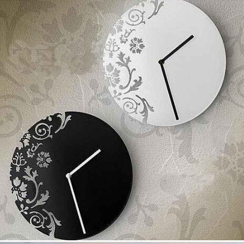 Wanduhr Kurze Uhren Reloj De gekürzt Horloge Acryl Spiegel Wohnzimmer Quarzuhr Hause Uhren