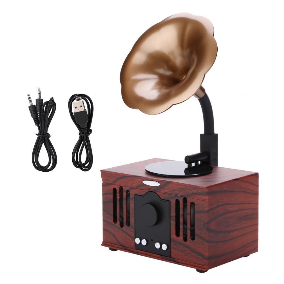 wie80 Bluetooth retro Lautsprecher Drahtlose Lautsprecher mit TF Karte Slot AUX Linie Horn drinnen Stereo Lautsprecher
