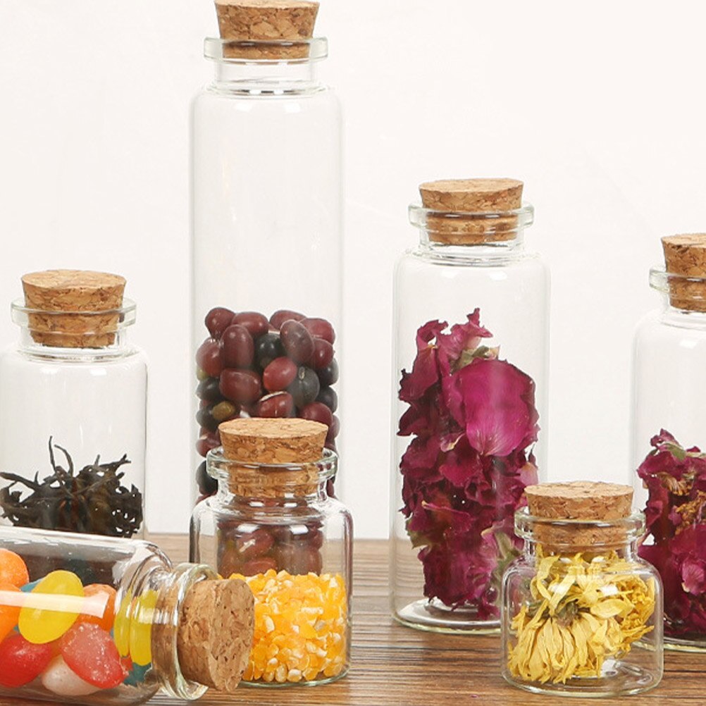 20 stücke Kork Glas Flaschen Mini wünschen Flasche transparent Wünschen Gläser Tragbare Lagerung Flasche Tee Subpacking Flaschen