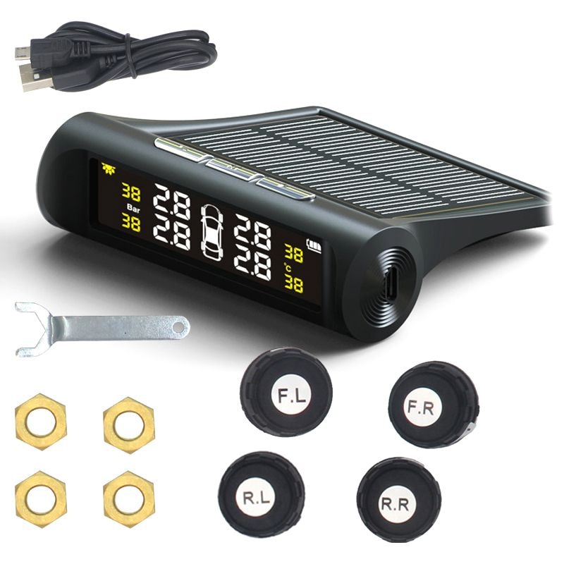 Clever Auto TPMS Reifen Druck Überwachung System Solar- Energie Ladung Digital LCD Anzeige Auto Sicherheit Alarm Systeme