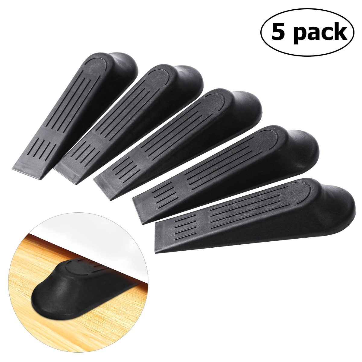 WINOMO 5 stücke Tür halt Stopper Tür Block Keile (Schwarz)