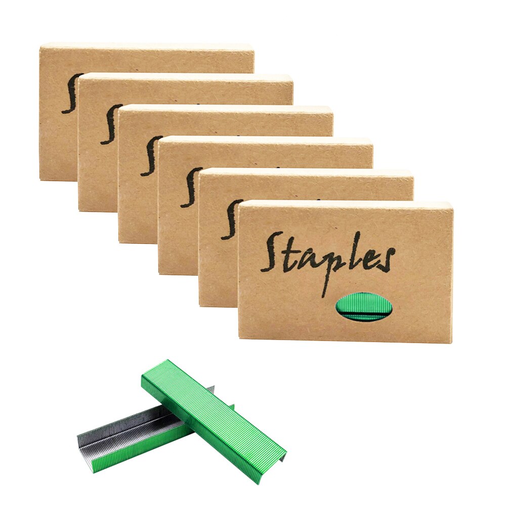 6 Kasten Grün Heftklammern Standard Hefter Nachfüllung 26/6 Größe 5700 Heftklammern für Büro Schule Schreibwaren