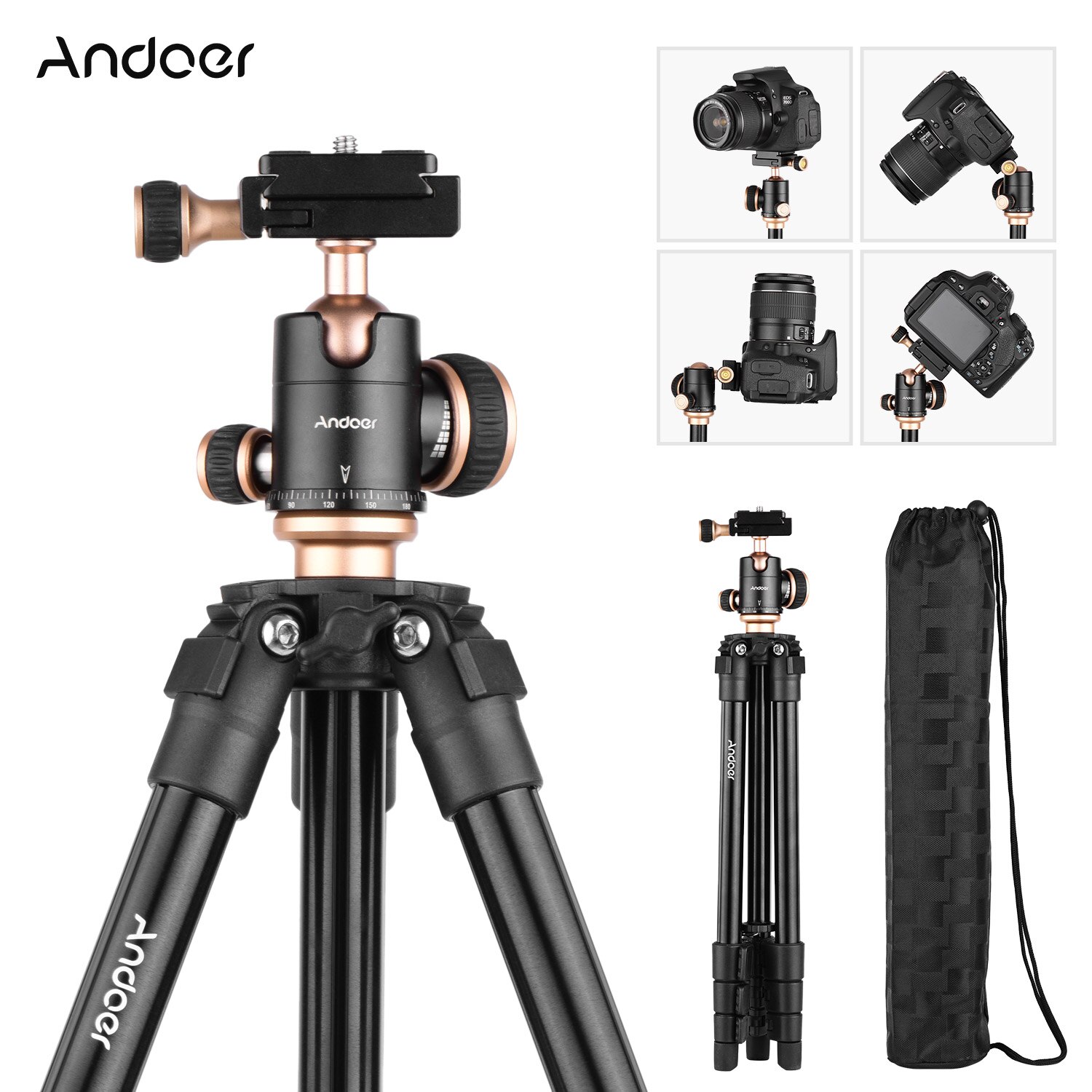 Andoer Q160SA Kamera Stativ Komplette Stative Tragbare Reise Stativ für DSLR Digital Kameras Camcorder Mini Projektor