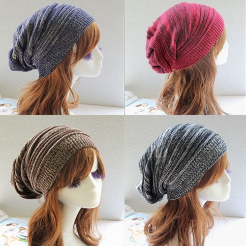 Winter warm Mütze Hütte zwei-farbe tausend-schicht falten Hütte mützen hüte einstellen kopf haufen Hütte hüfte-hüpfen strick wolle unisex Hütte