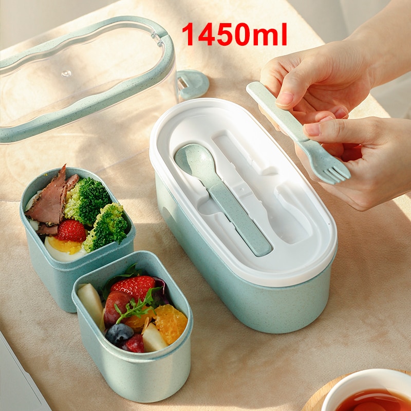 1450ML Mittagessen Kasten hohe lebensmittel Container eco freundliche bento Kasten Mittagessen japanischen lebensmittel lunchbox lunchbox mahlzeit Vorbereitung Container weizen stroh
