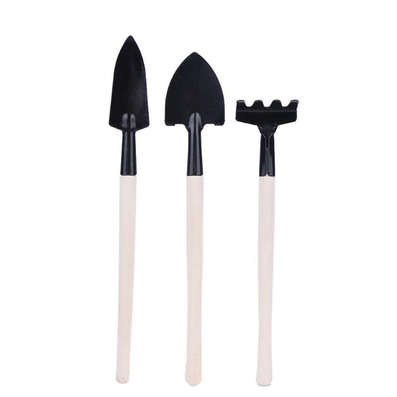 3 stücke Mini Schaufel Garten Werkzeuge einstellen Mini Garten Werkzeug Bonsai Werkzeuge einstellen Holzgriff Metall Kopf Schaufel für Blumen topfpflanzen