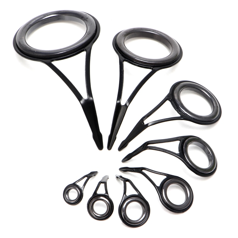 8 stücke 8 Größe Angelrute Führer Spitze oben Ring Kreis Pol Reparatur Bausatz einstellen Angeln