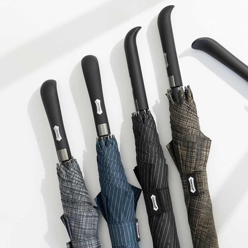 Plaid Streifen Lange Regenschirm Männer Gifs groß Golf Winddicht Regenschirme Halbautomatische Kreative Griff Regen Regenschirm Regenschirm