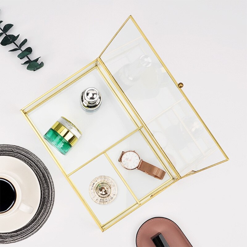 Geometrische Klar Glas Schmuck Kasten Schmuck Veranstalter Halfter Tabletop Sukkulenten L5Ihr