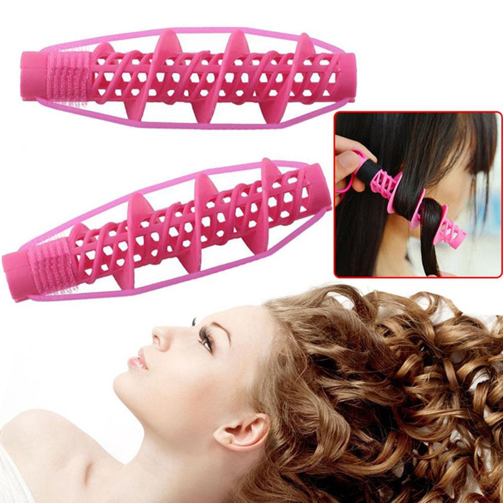 2 teile/satz Haar Rollen Magie Spiral- Eisstockschießen DIY Werkzeug Haarpflege Friseur Keine Wärme Keine Clip Styling Locken Rolle Haar rollen