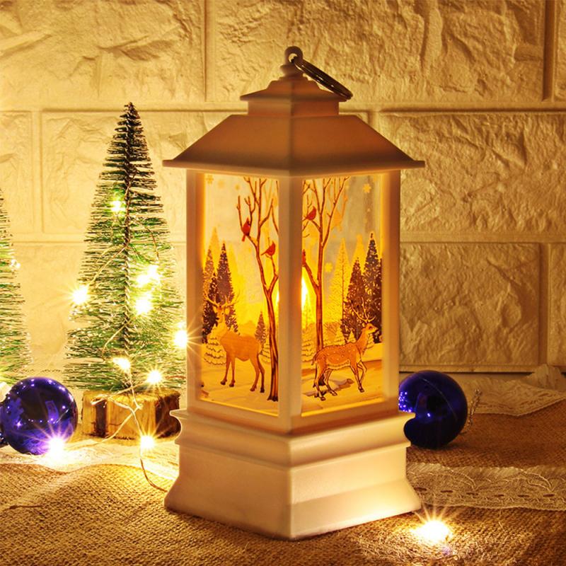 Weihnachten Ornamente Lichter Tragbare Laterne Lampe LED Tisch Lampe Ladung Nachtlicht Lesen Lampe Gebühr Hängen Laterne Ornament