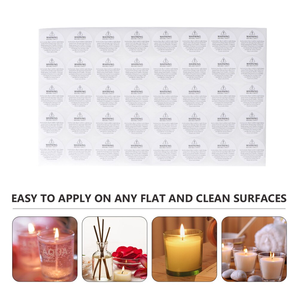 520Stck Kerze Warnung Aufkleber Kerze Glas Container Etiketten Wachs Schmelzen Sicherheit Aufkleber