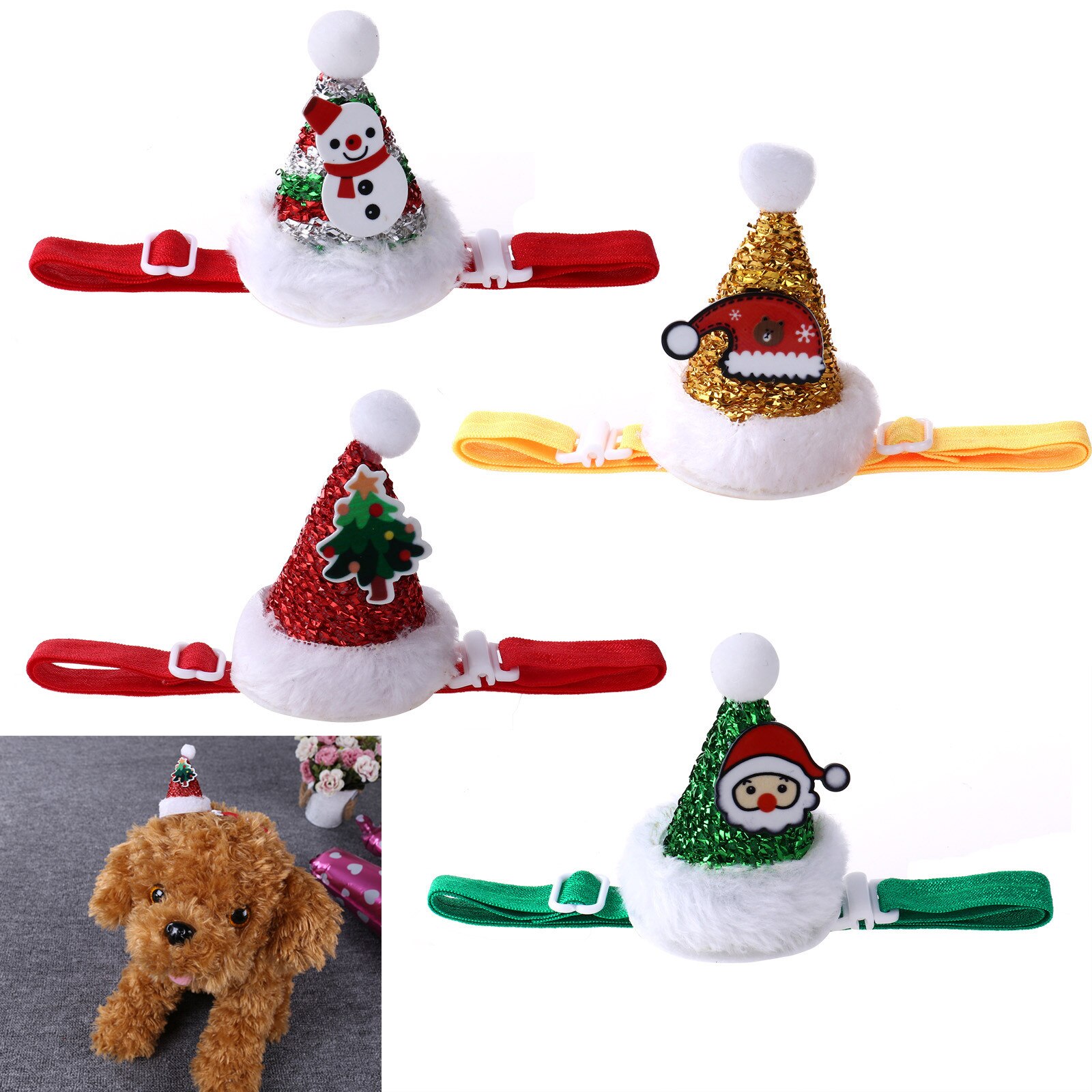 Haustier Santa Hütte Weihnachten Katze Hund Mini Deckel Weihnachten Party Dekor Hütte Lustige Nette Haustier Cosplay DIY Hunde Katzen Kostüm kopf Dekor Zubehör