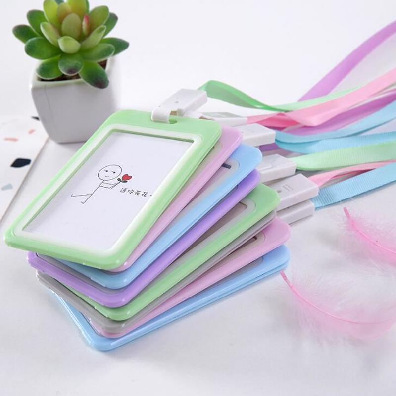 Süssigkeit Farbe Karte fallen Mit Schlüsselband Arbeit Karte Halfter für Studenten freundlicher