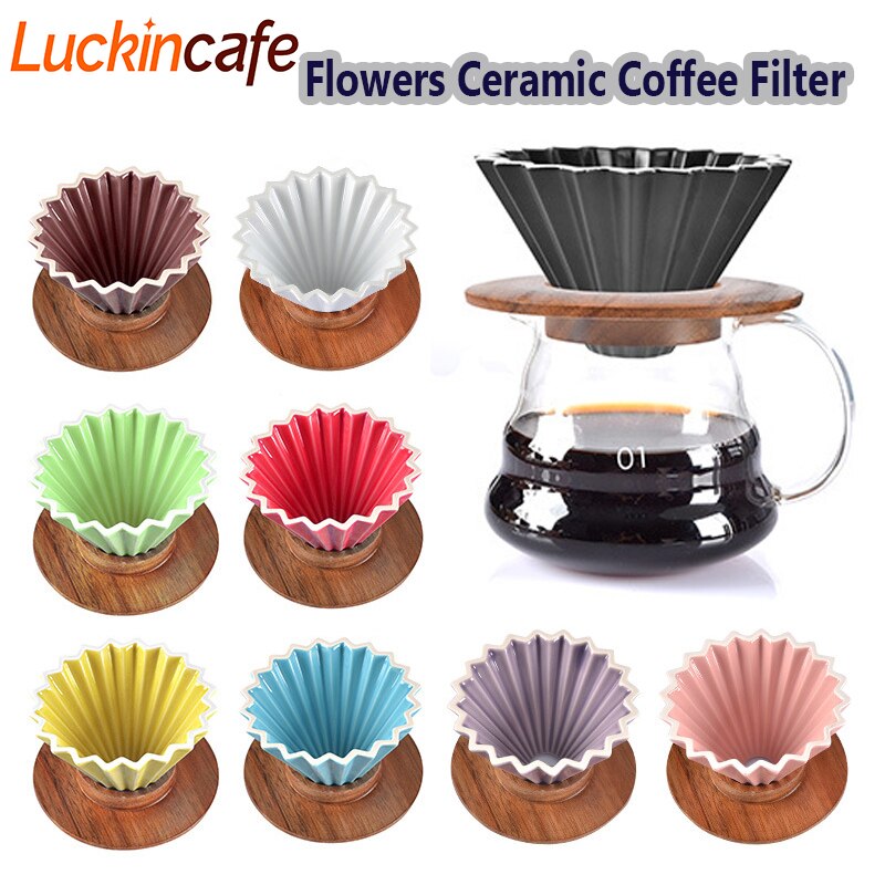 Espresso Kaffee Filter V60 Trichter Tropfen Hand Tasse Filter Kaffee Zubehör Trichter Blumen Keramik Kaffee Tasse Origami Filter Tassen