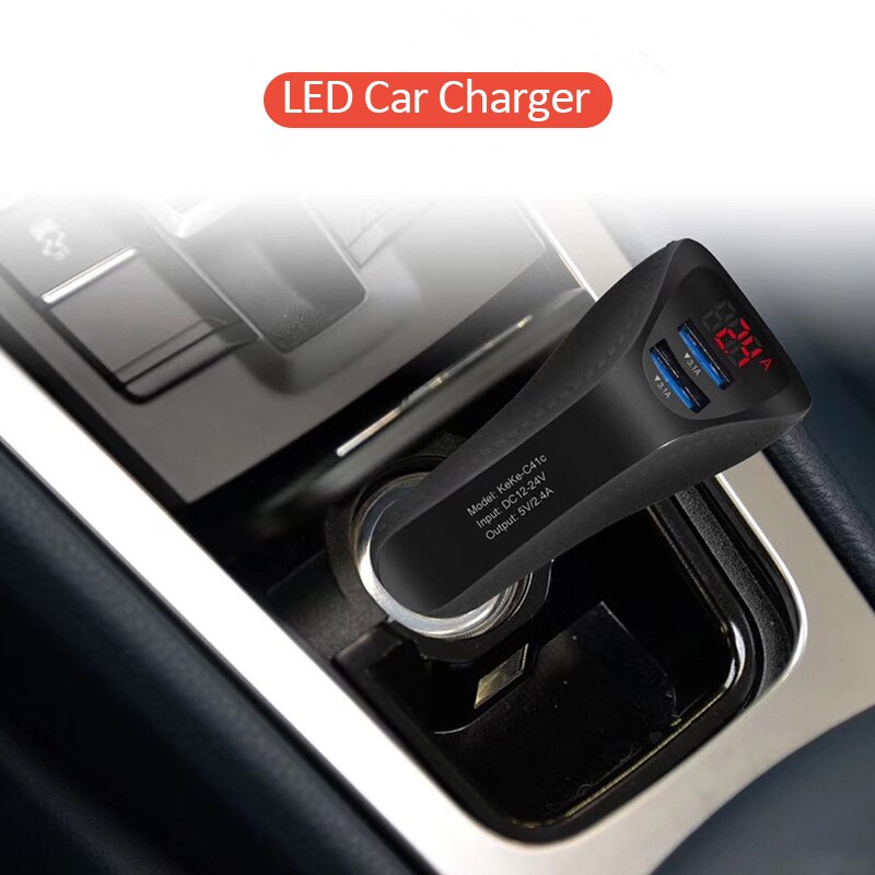 Multi-Funktion Digital Wagen Ladegerät Dual USB Schnittstelle Handy, Mobiltelefon Telefon Ladegerät Anzeige Stromspannung und Strom