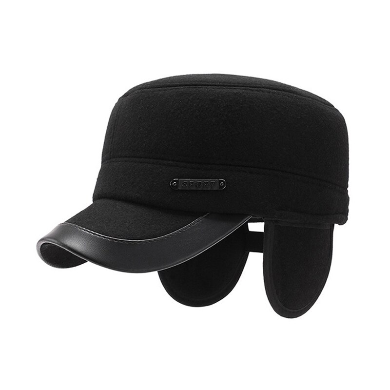 Wolle oben Kappen Winter Earflap Hüte Kadett Hüte Mützen Hysterese Kappe Vati Hütte Golf Verein Ohr Schutz Ausgestattet Warenkorb sonnenblenden