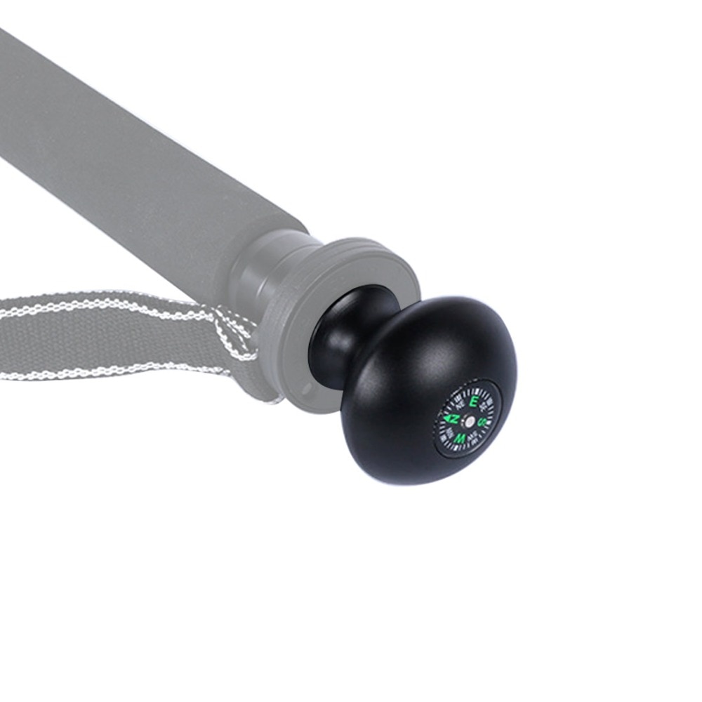 Aluminium legierung Stativ Wandern Pole Krücken Kopf Runde Griff mit Kompass 1/4 zu 3/8 Schraube Adapter für Manbily Benro Stativ