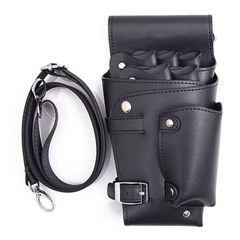 PU Leder Schere Tasche mit Gurt 5 Taschen Haar Stylist Tasche Friseur Werkzeug Tasche für Friseure