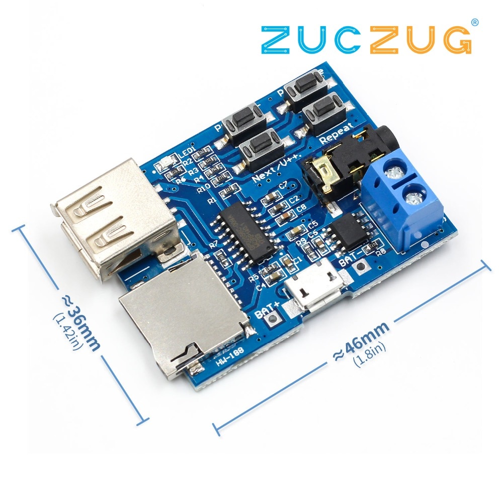 Mp3 zerstörungsfreie Decoder Gremium Eingebaute verstärker mp3 modul mp3 Decoder TF karte U disk dekodierung Spieler