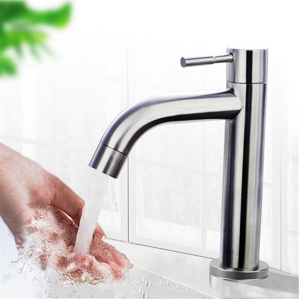 Edelstahl Becken Wasserhahn Einzigen Kalten Becken Rührgerät Wasserhahn Schlecht Küche Waschbecken Wasserhahn Schlecht Wasserhahn Kalten Waschbecken Wasserhahn