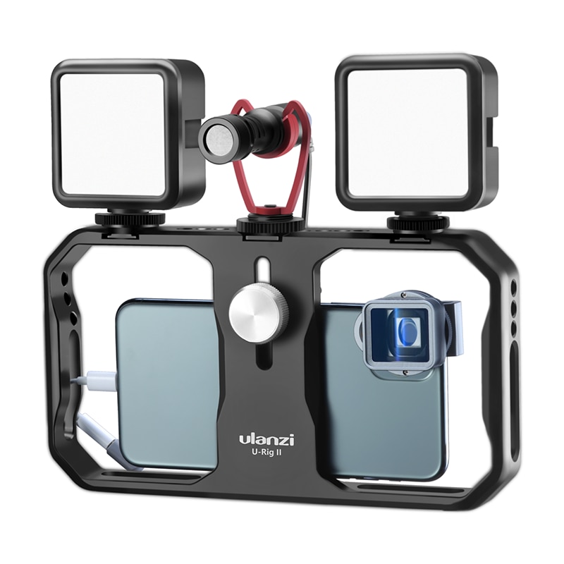 Ulanzi U-Anlage II Metall Vlog KäFeige fallen Video Anlage Griff Filmausrügestochen fallen Telefon Video Stabilisator Griff Stativ Montieren für iPhone Android