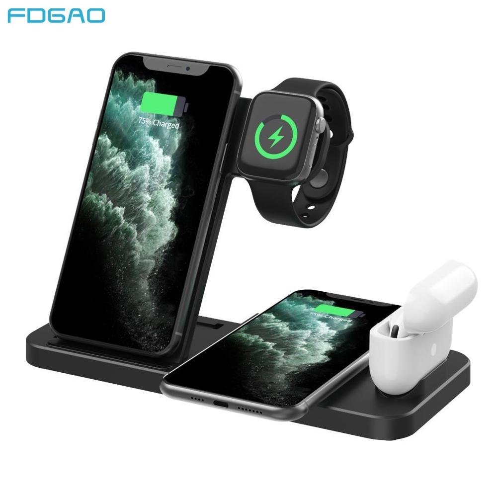15W 4 in 1 Drahtlose Ladegerät Dock Bahnhof für iPhone 13 12 11 X XS XR 8 Apfel Uhr 7 6 5 4 3 Airpods Profi Qi Schnelle Ladestation