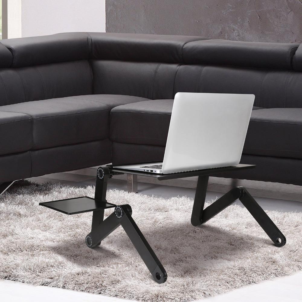 Einstellbare Aluminium Laptop Schreibtisch Ergonomische Tragbare TV Bett Lapdesk Tablett PC Tisch Stehen Notizbuch Tisch Schreibtisch Stehen Mit Maus Pad