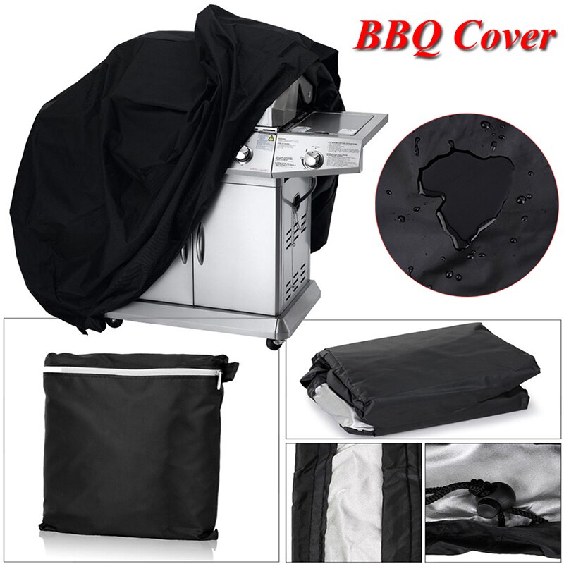 Schwarz Wasserdicht Grill Abdeckung Anti Staub Regen Beweis Grill Protecter Für Gas Holzkohle Elektrische Grill Tasche