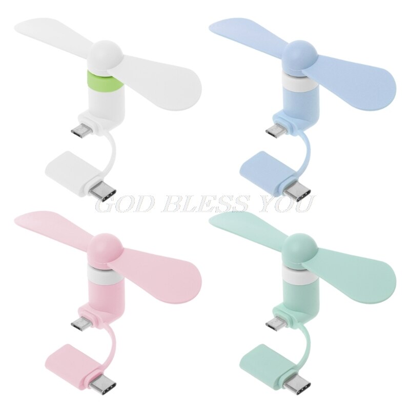 Tragbare Fan 2in1 Typ C Mikro USB Mini Fan Kühler für Samsung Xiaomi Huawei HTC praktisch Und Alle Clever telefon Tropfen