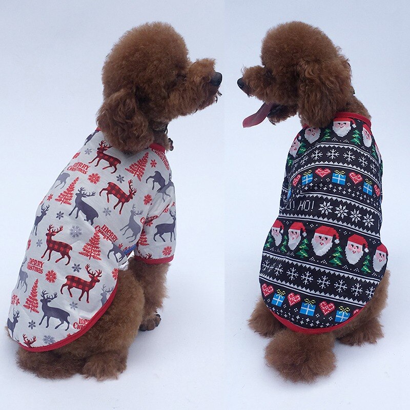 Weihnachten Serie Neue Hund Kleidung Weihnachten Baum Drucken Teddy Bichon Hiromi Katze Kleine Haustier Baumwolle Kleidung Weihnachten für Haustiere