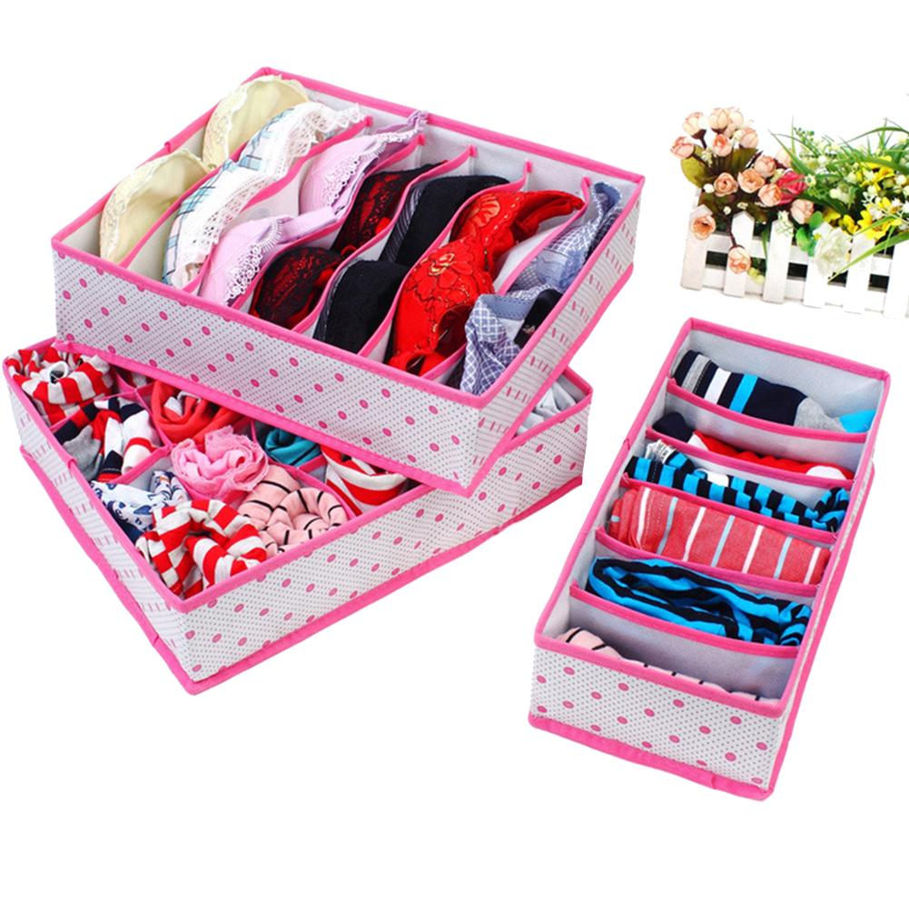 3Stck Netz-Lager Kasten Für Kleidung 6/7/20 Fach Unterwäsche Bh Socken Harmlos Schublade Kleidung Große Kapazität Organizer fallen