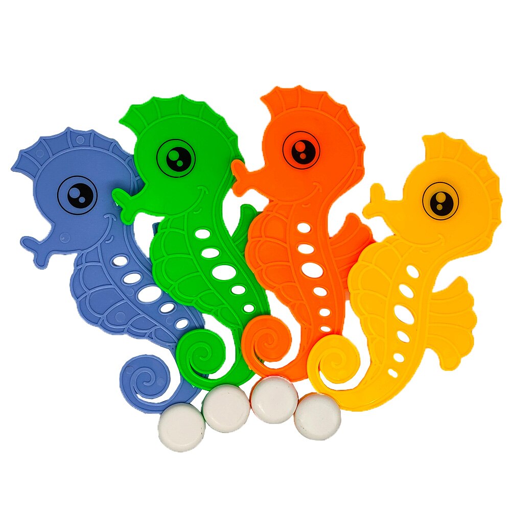 4 Stck Tauchen Spielzeug für freundlicher Sommer Spiele Schwimmen Schwimmbad Party Unterwasser Wasser Lustige freundlicher tauchen Hippocampus Ringe Spielzeug