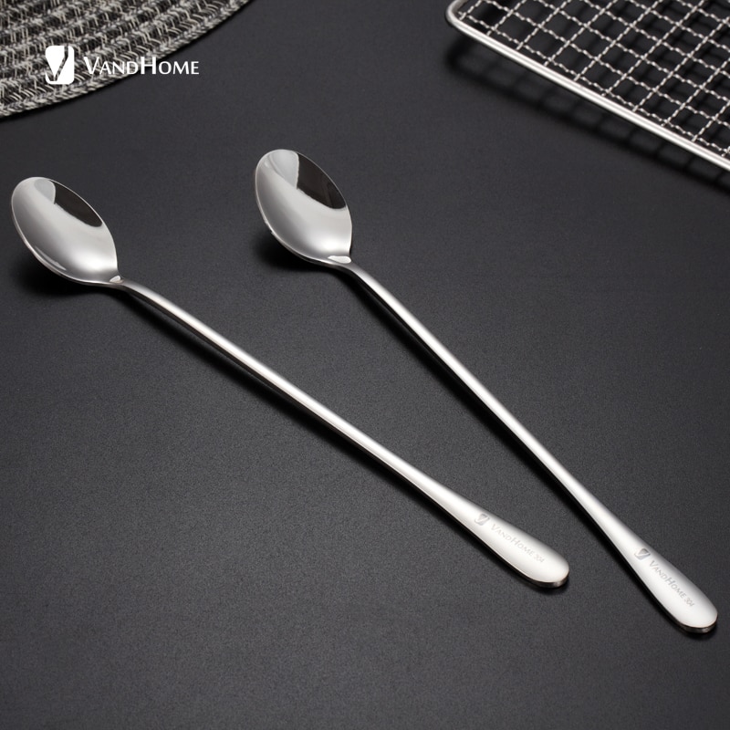 VamdHome 2 Stck/einstellen 304 Edelstahl Kaffee Scoop Mit Langen Griff Küche Kaffee Löffel einstellen Chinesische freundlicher Nachtisch Tee Scoop