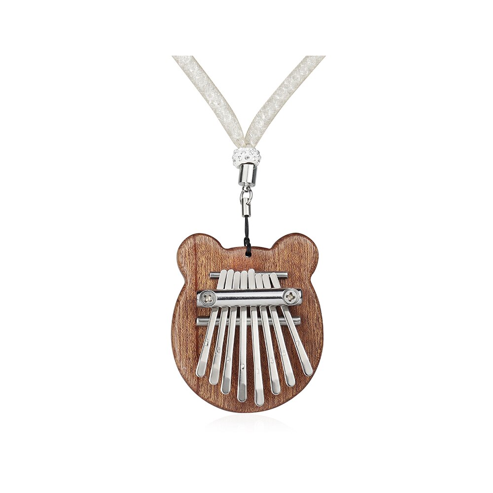 Mini Kleine Carlimba 8 Tasten tragbar Bär bilden Holz Finger Klavier Finger Daumen Klavier Marimba Musical Gute Zubehör Anhänger