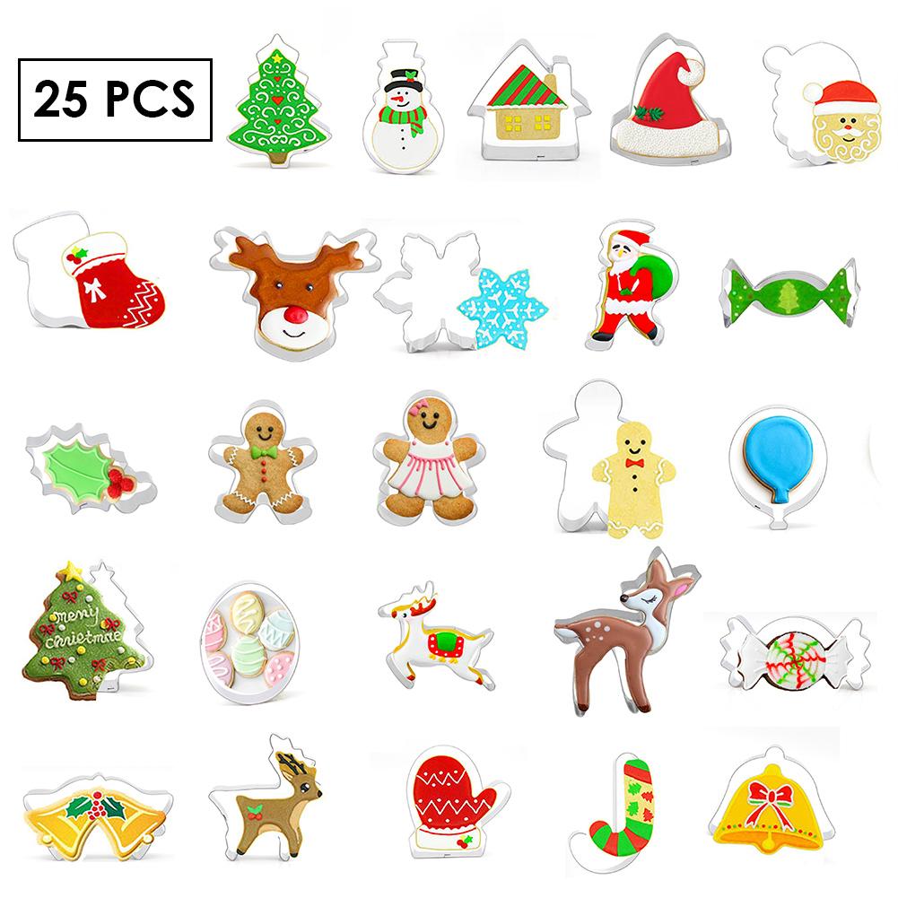 Weihnachten Cookie Cutter Edelstahl schneiden Süßigkeit Keks Schimmel Kochen Werkzeug Weihnachten Thema Metall Schneider Schimmel Schneeflocke Snowm