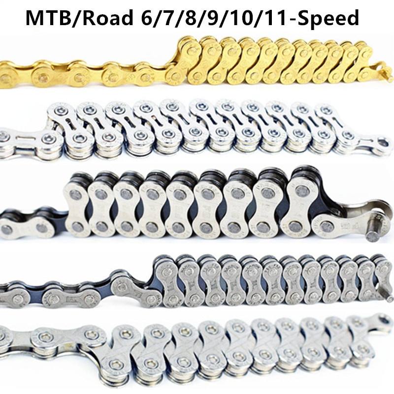 MTB/Rennrad 6/7/8/9/10/11 Geschwindigkeit Gewöhnlichen halb-hohl Kette Silber/Gold Geschwindigkeit Kette Super Licht Geschwindigkeit Kette