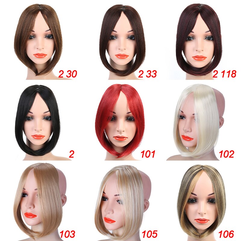 AOOSOO Verlängerung haar in sterben Pony auf beiden seiten Wirklich natürliche synthetische Pony Haar stück Lange haar Clip in Vorderseite Pony