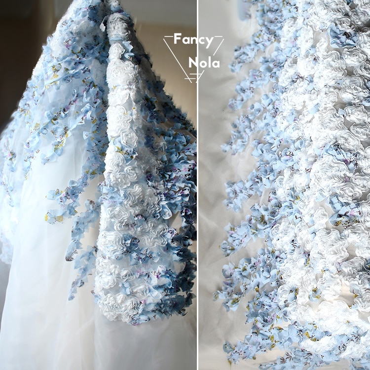 Original 3D Stereo Blume aufbringen Stoff Perspectival Organza Kreative brautkleid Hintergrund tuch CG013