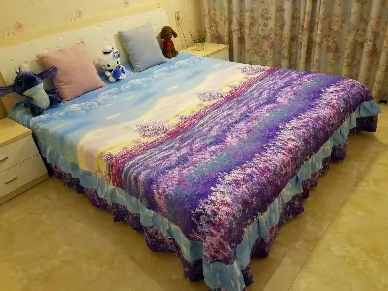Neue doppel bettdecke bett Felsen bett trampolin kopf abdeckung verdickung schleifen langstapelige baumwolle aktiven druck und färben