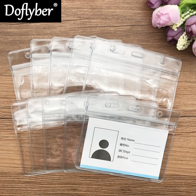 5/10Stck transparent Wasserdichte Arbeits Ausstellung Ich würde Karte Halfter Krankenschwester Schüler Vinyl Kunststoff Löscht Abzeichen Halfter Name Schild fallen