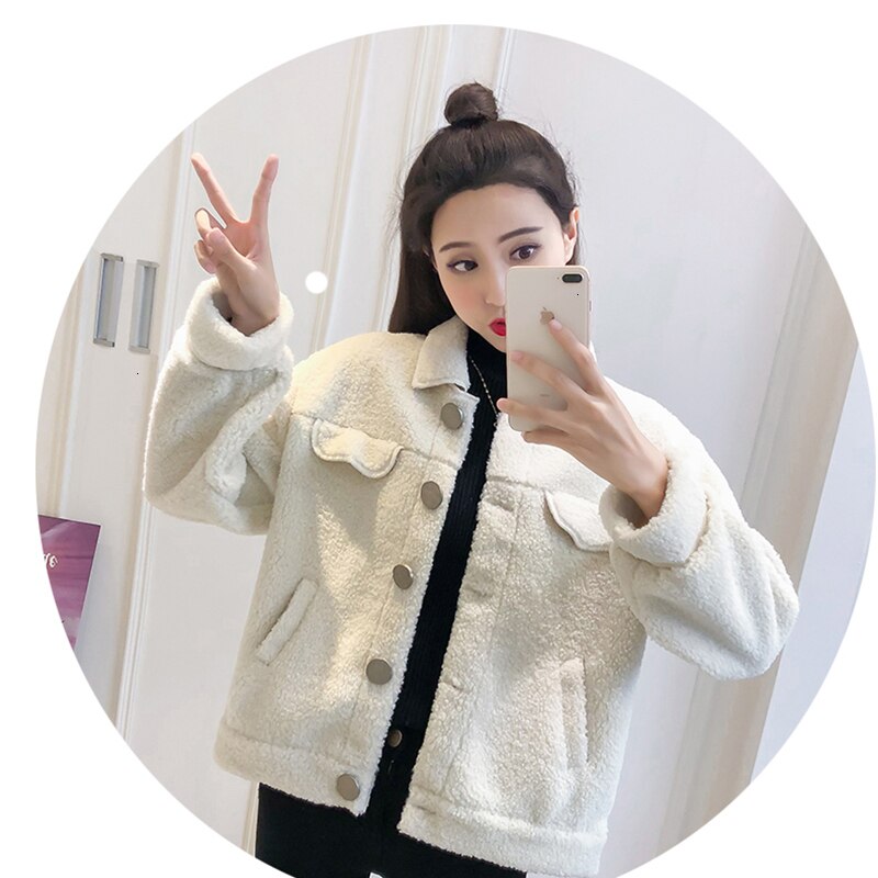 Kurze Jacke Mantel Frauen Wolle Jacke Langarm Jacke einreiher verlieren Plus samt Verdicken Frauen Mantel