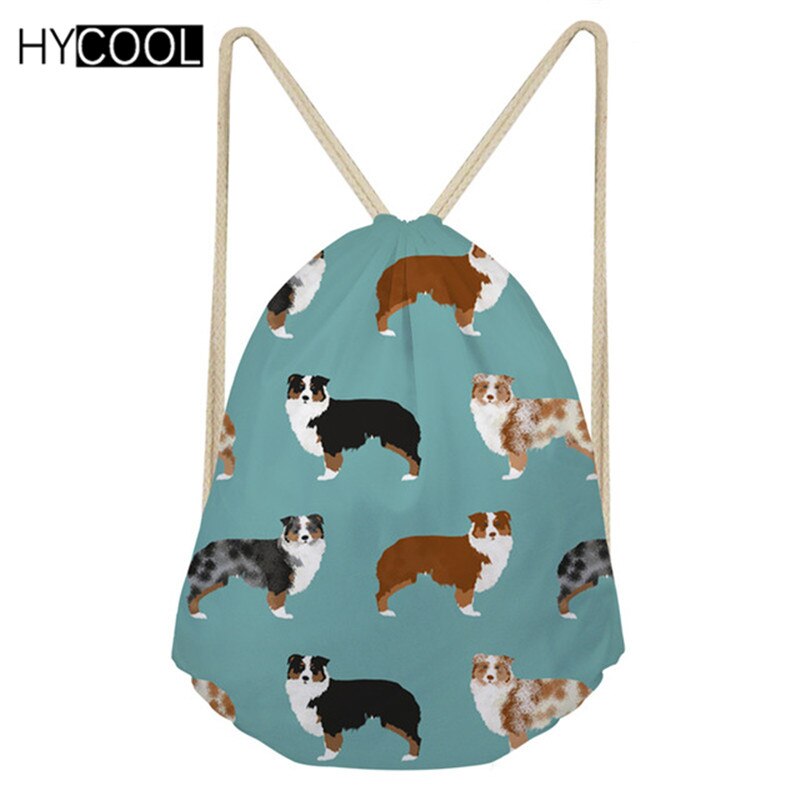 HYCOOL Sport Tasche australisch Schäfer Druck Kordel Tasche frauen Rucksack Sport Taschen für Fitness Fitnessstudio Sack draussen